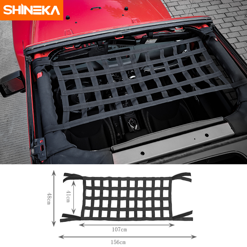 SHINEKA Car Styling nueva prenda Top soporte de red para el respaldo de la cama del techo para Jeep Wrangler JK JL 2007 accesorios para automóviles