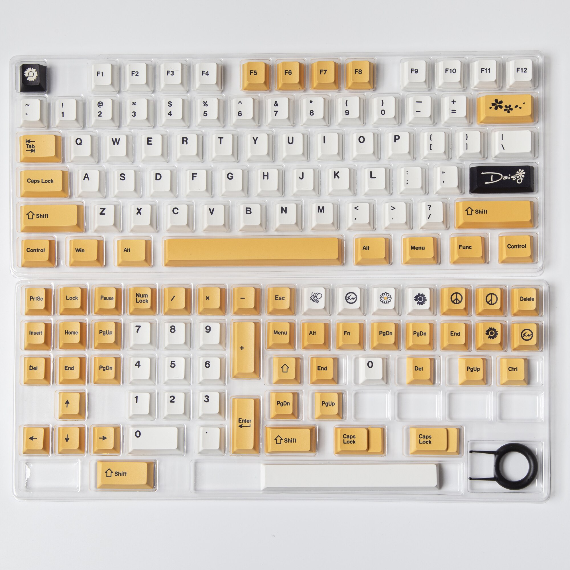 GMK Bee/Daisy Keycaps 133 Keys PBT Dye Sub Cherry Profile Keycap For GMMK Pro Mechanical Gaming Keyboard GMMK Pro GMK Keycaps