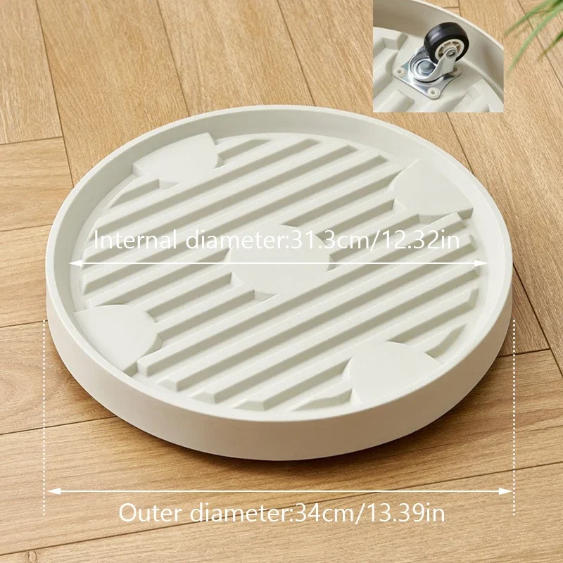 Topf Tablett mit Rädern rund beweglichen Pflanzer Puppe Wagen Palette draussen drinnen Baum Blume Pflanzer Stand 2024 täglichen Gebrauch: Burgunderrot