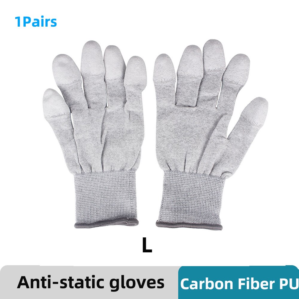 Handy Reparatur Carbon Faser Handschuhe PU Isolierung Beschichtung Finger Anti Statische Handschuhe ESD Elektronische WorkingTablets Fix Werkzeuge: YCN3-1Pairs L