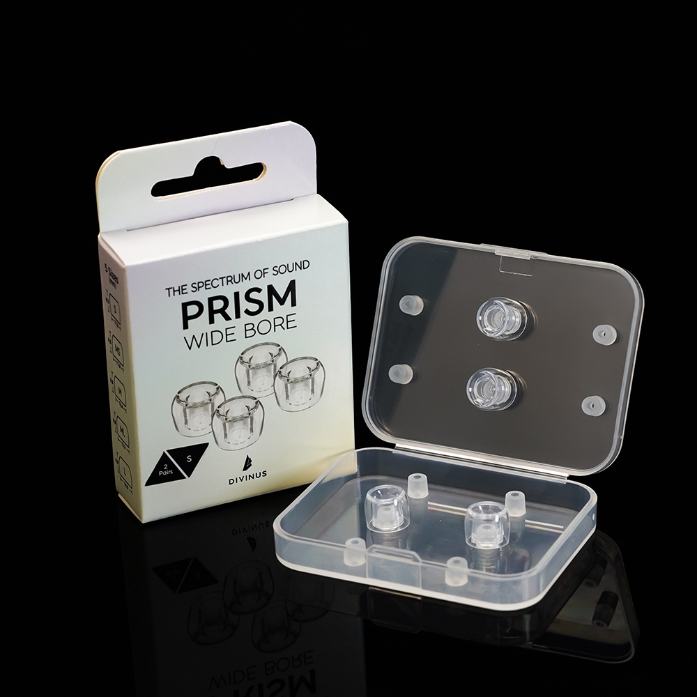 Divinus Prism Wide Bore LSR Earphone Eartips For 4-6mm Nozzle, Earphone Ear Tips for Dunu Davinci, AFUL Performer 5+2, JUZEAR: CORAL