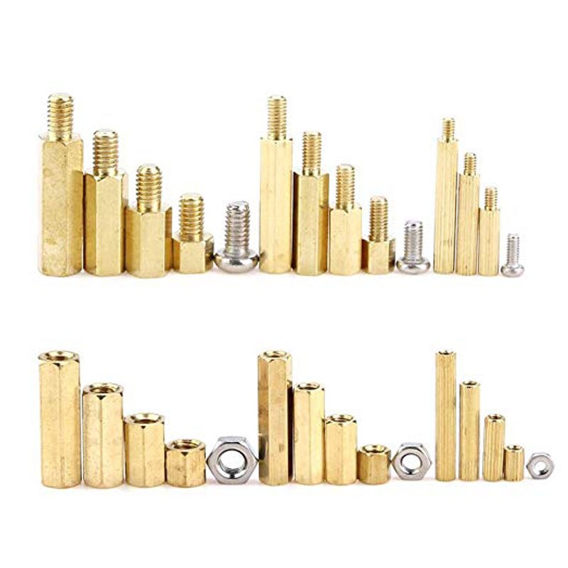360Pcs M2 M3 M4 Brass Male Female Standoff Spacer Hex Screws Bolts Nuts Set