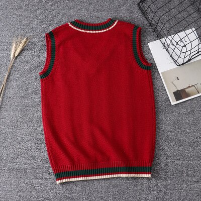 Jule rød sweater japansk jk uniform løs sweater/vest pullover vest blød pige pige par efterår og vinter toppe