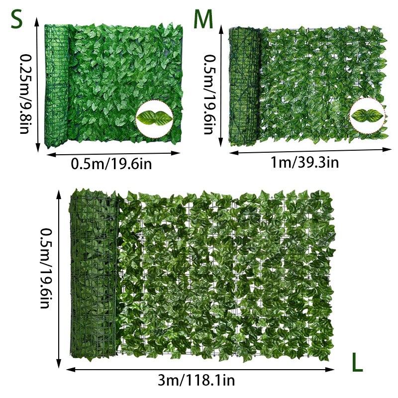 Artificial leaf Fence Net Greenery Panel Green Wall Fence Faux Ivy Vine Leaf Garden Outdoor Decor