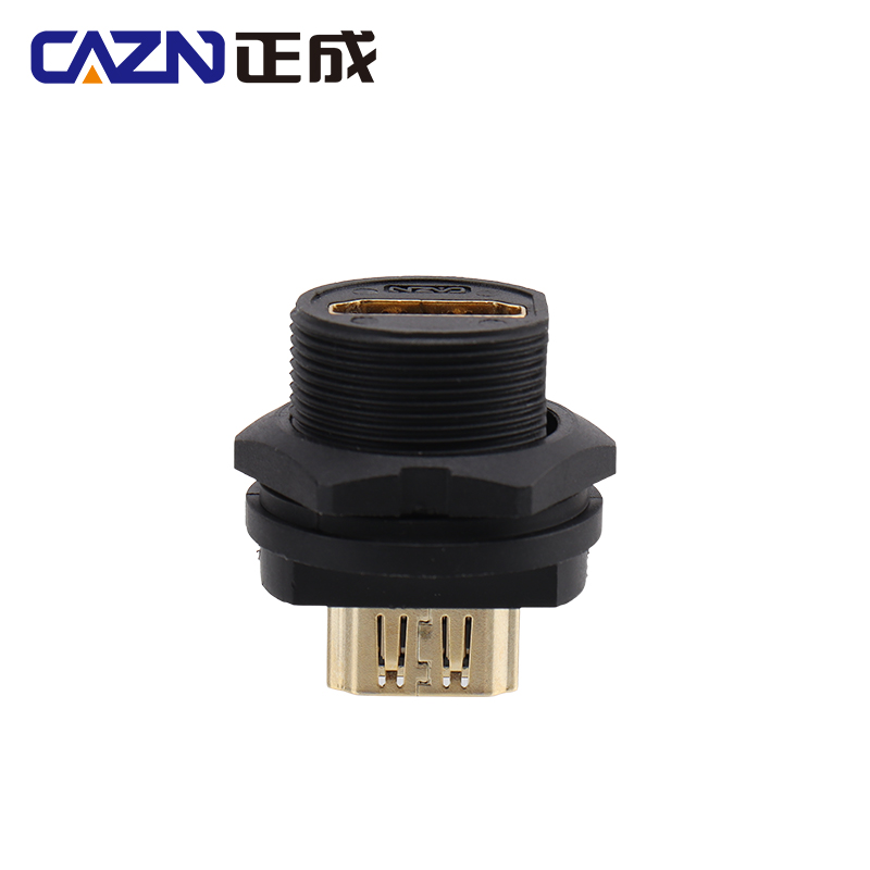 HDMI Waterproof IP67 Female to Female Rear Mount Receptacle Threadded