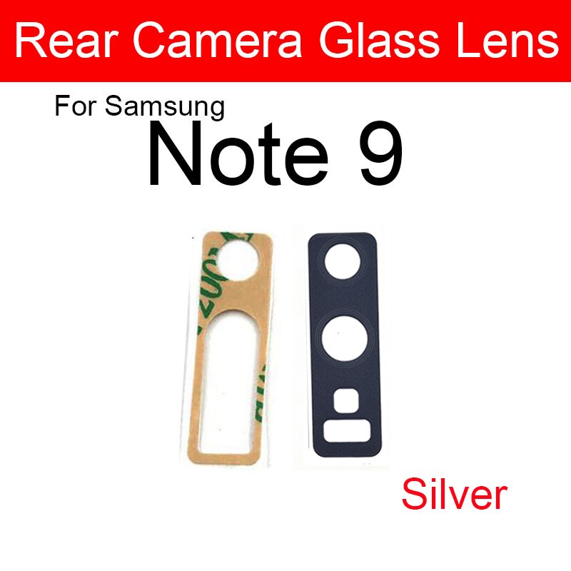 Zurück Kamera Glas Objektiv Für Samsung Galaxis Hinweis 3 4 5 8 9 10 Plus Lite Hinten Kamera Glas Objektiv mit Klebstoff Kleber Ersatz Teil: Hinweis 9-Silber-