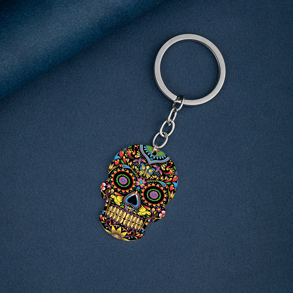 HNSP collar con colgante de calavera con impresión 3D de acero inoxidable para hombres y mujeres, joyería de Halloween, accesorio de
