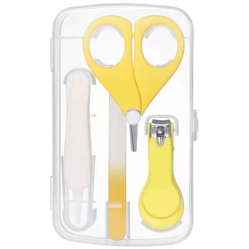 4 Stck Baby Nagel Pflege Schere WunderschöNe setzt Sicherheit Nagel Cutter Nagel Schere Anzug Neugeborenes Baby Reinigung Mühen Nagel Pflege: Gelb