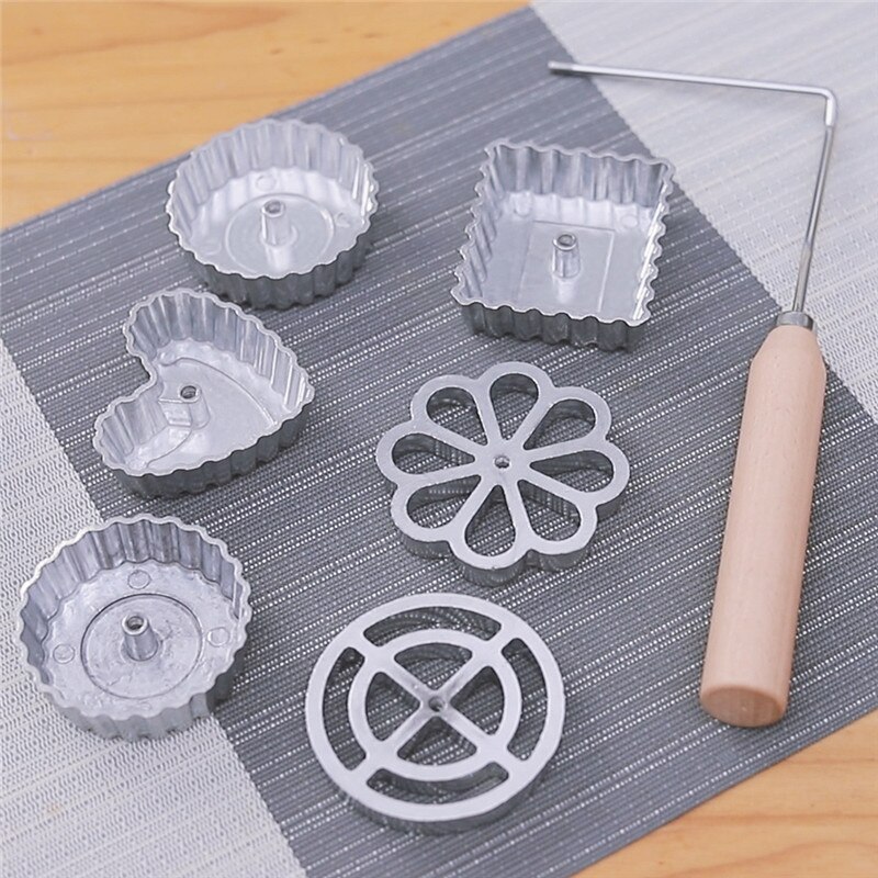 Aluminum Cake Iron Maker Waffle Bunuelos Desserts Baking Mould Biscuit Baking Mold With Handle Baking Tools Kitchen Accessories