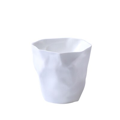 Porte-stylos en plastique plissé de forme irrégulière, boîte à mémo multifonction, papeterie de bureau, organisateur poubelle de voiture: WHITE