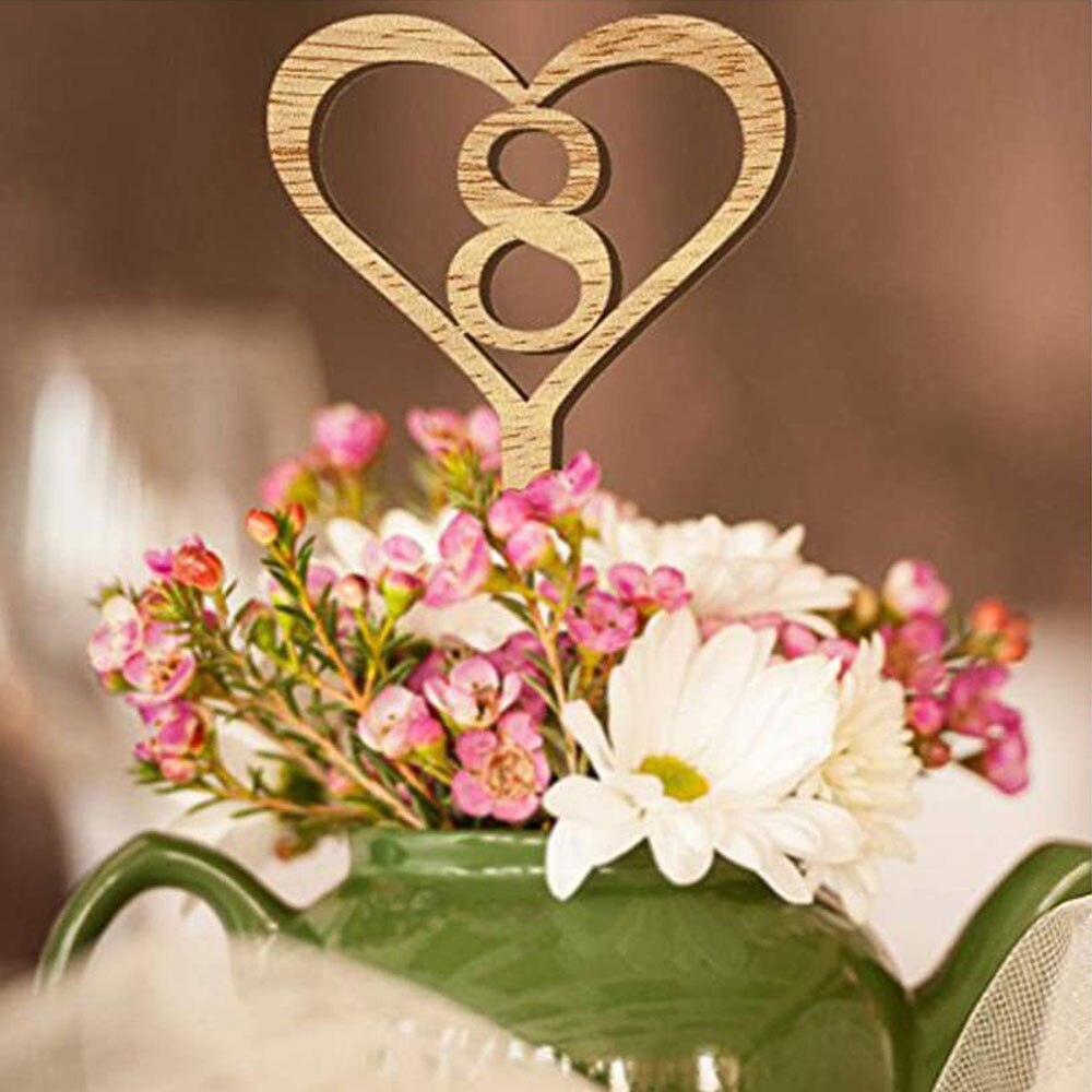 Chiffres De Table En Bois 1 à 10 - Design Hexagonal Rétro Pour Mariage, Anniv, événements !