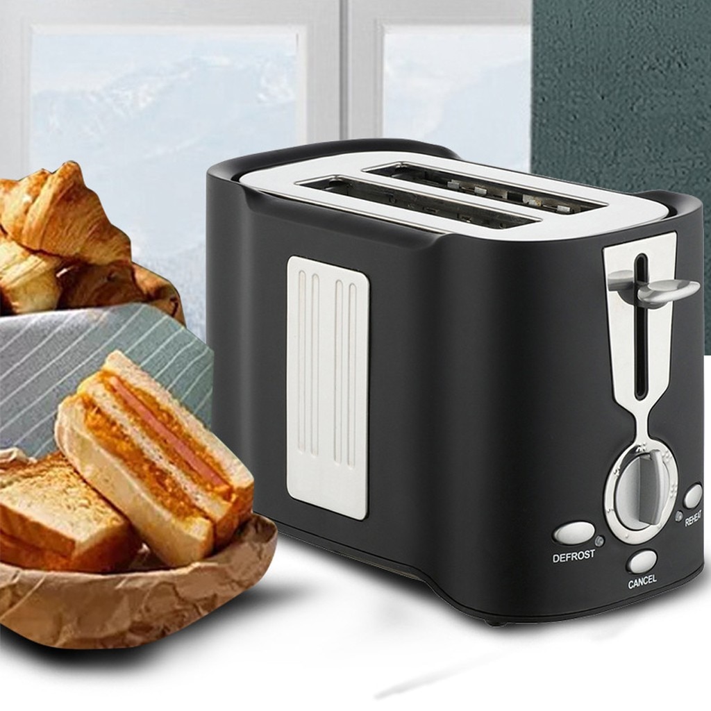 Home Automatic Bread Toaster Baking Breakfast Machine Stainless Steel 2 Slices Slots Bread Maker Kitchen Toasters Machine#h3