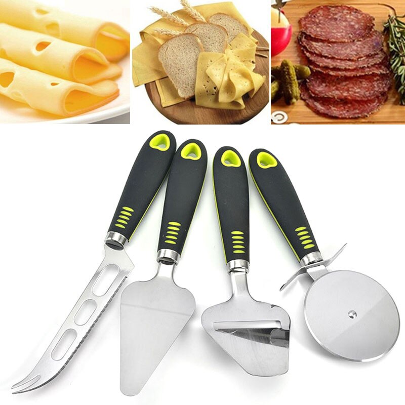 4pcs/set Cheese Scraper Tools Pizza Wheel Cutter Pie Shovel Cake Cheese Slicer Kitchen Gadget Sets
