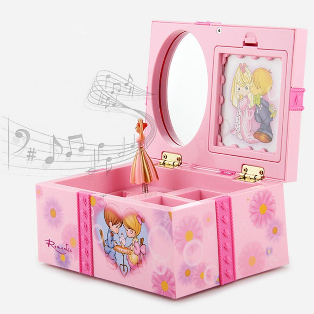 Tanzen Mädchen Musik Kasten Ornament Schmuck Lagerung Organizer mit machen-hoch Spiegel