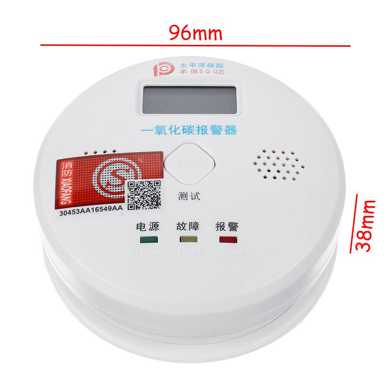 Smart co gas røgsensor detektor kulilte forgiftning alarm detektor lcd 80db advarsel høj følsom
