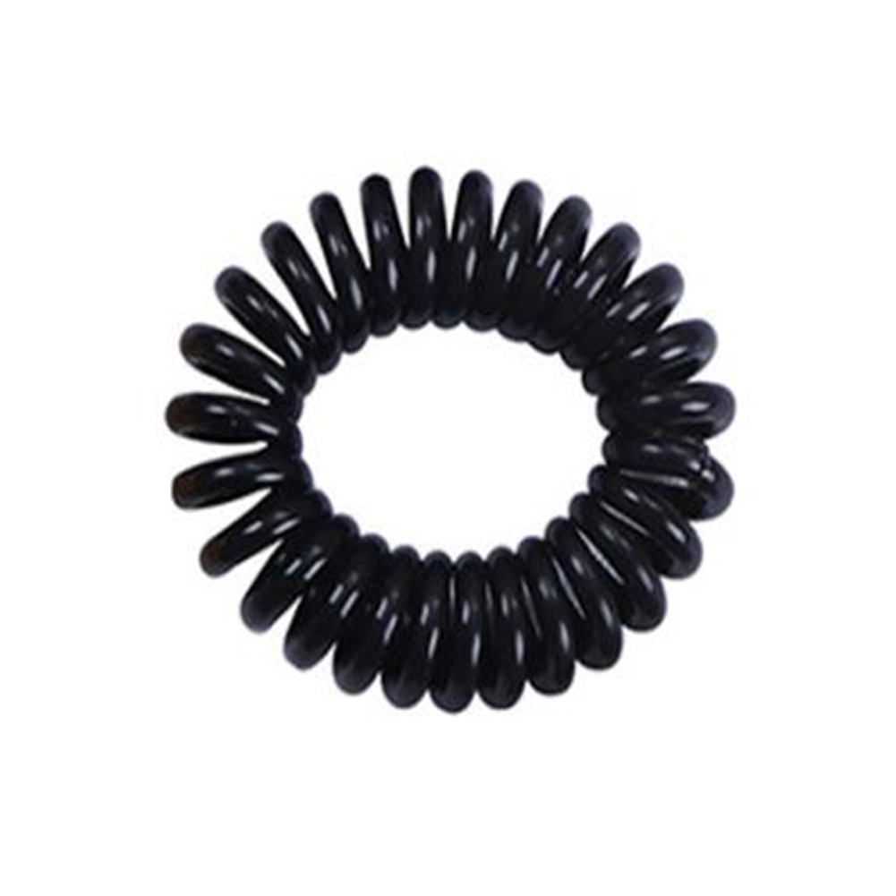 Bandeau élastique transparent pour cheveux, 1 pièce, pour femmes, en spirale, corde de téléphone, accessoires pour cheveux: Black