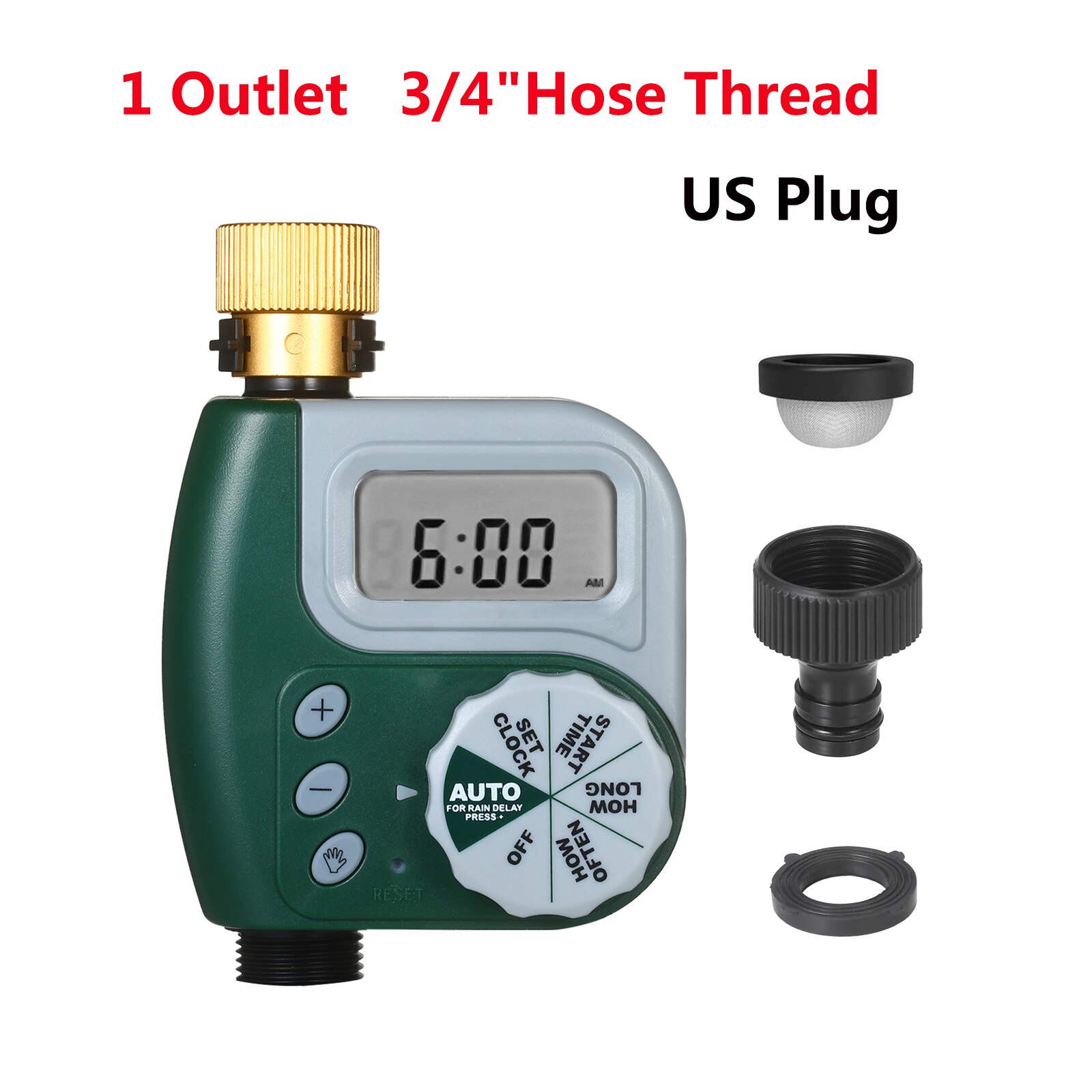 Programmierbare BT Wasser Timer Schlauch Wasserhahn Timer Outdoor-Batterie Betrieben Wasser Flow Meter Automatische Bewässerung Sprinkler System: Set 3 US Plug