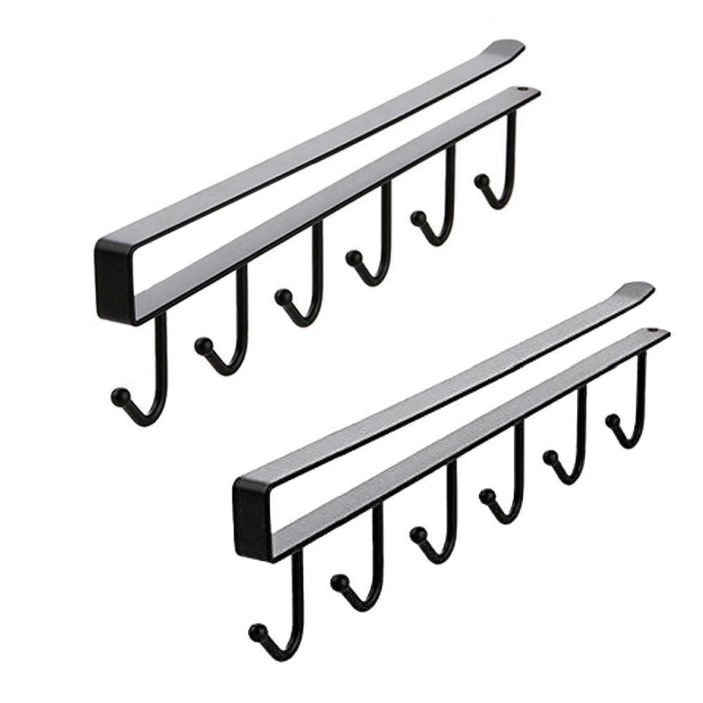 Botique -2 stk krus kroge kopper vinglas opbevarings kroge køkkenredskaber bælter og tørklæde hængende krogeholder under førerhus