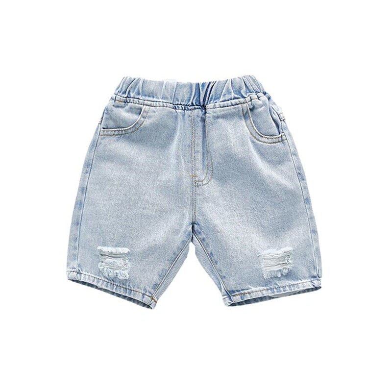 Pantaloncini di jeans per ragazzi sezione sottile estiva 2021 nuovi pantaloni strappati all-match per bambini sciolti P4064: 18m