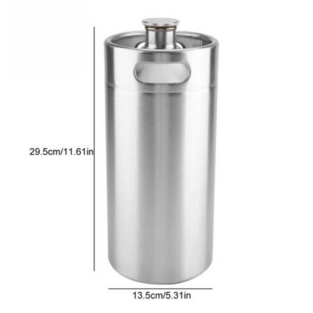 Barril de cerveza de 2L/3, 6l/5L, Mini barril de cerveza de acero inoxidable con estilo de barril de cerveza, doble asa para el hogar, Camping y Picnic: 3.6L