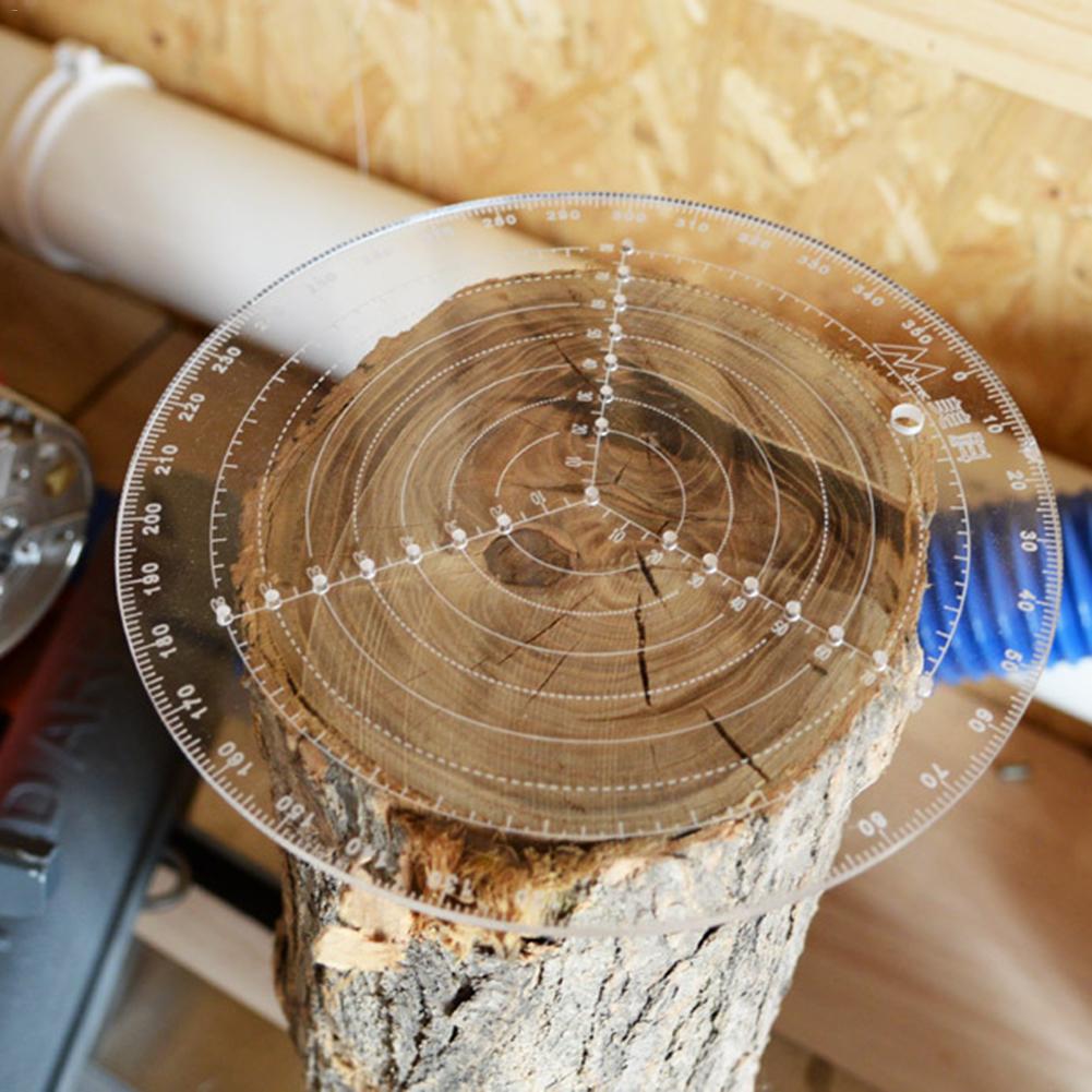 Buscador de centro redondo, cortador de círculos, brújula de acrílico transparente para leer, buscador de madera, torno, círculos de trabajo, dibujo