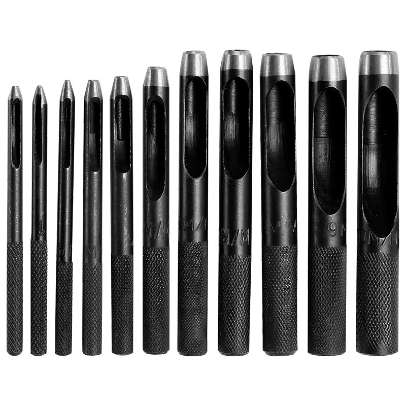 Punching Leather Hole Punch Round Steel Leather Craft Hollow Hole Punch Metal Gaskets Plastic Rubber Tools 1mm-10mm