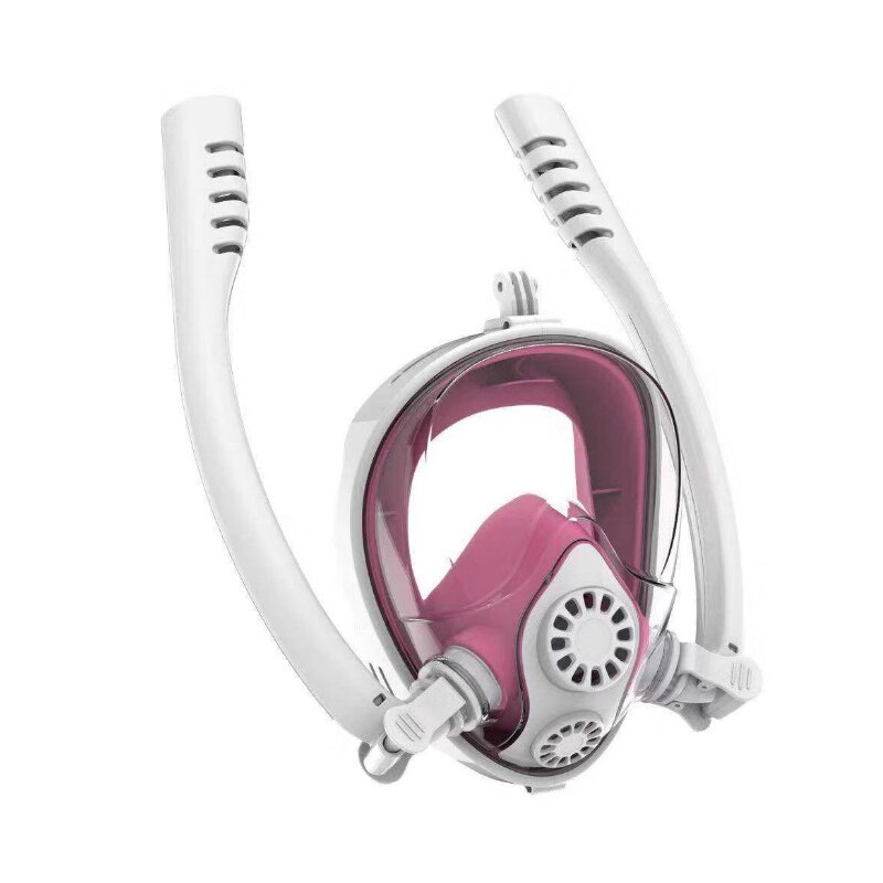 2020Diving mask full face Double tube Snorkeling mask dry skin dive Kids & Adult Underwater swimming scuba Anti-fog Snorkel Mask: F30105