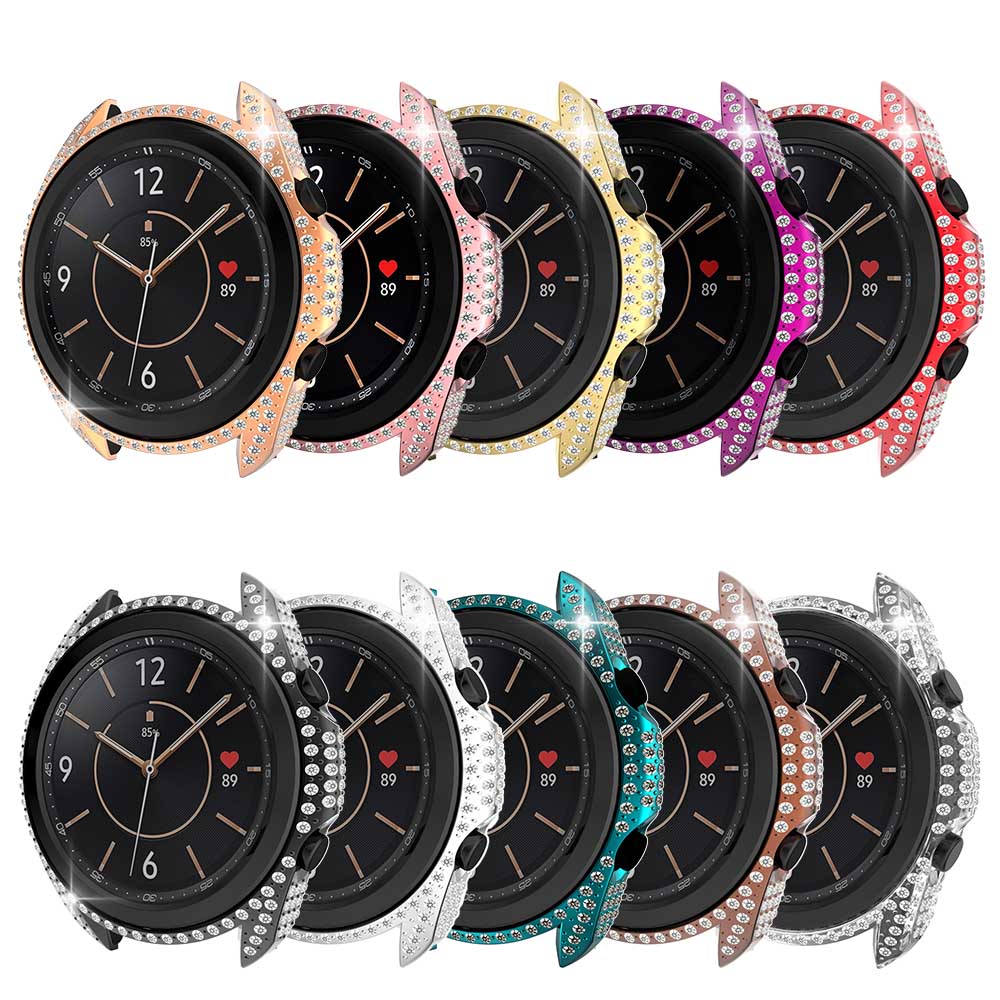 Coque de protection complète en diamant pour Samsung Galaxy Watch 3, 45mm, 41mm, cadre antichoc, tendance, pour femmes