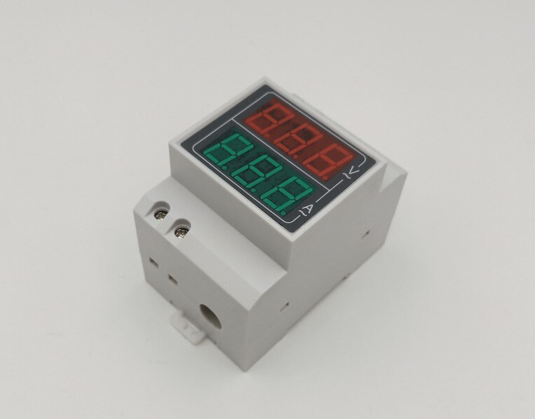Household rail mounted digital display AC voltmeter ammeter AC220V 110V 380V 100A Double row display digital ammeter voltmeter