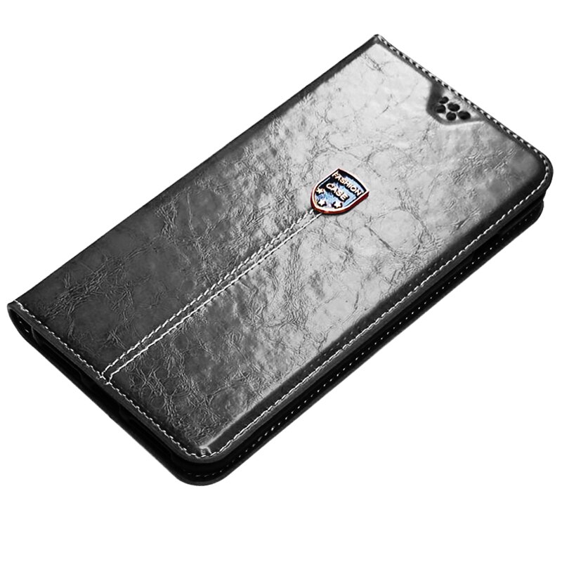 for Huawei Y6p MED-LX9, MED-LX9N 6.3" Wallet Flip Style Glossy Skin PU Leather Back Cover Phone Bag Case: 035 Black