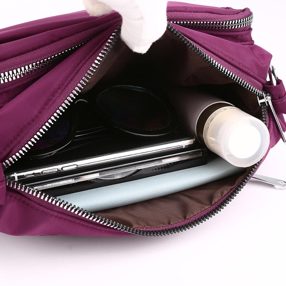 Dame nylon afslappet messenger crossbody tasker kvinder fritid ren farve stor kapacitet pung skulder håndtasker