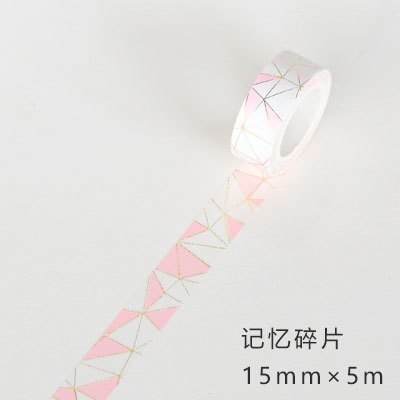 Golden Pink Foil Paper Japanese Masking Washi Tape Decorative Adhesive Tape Decora Diy Scrapbooking Sticker Label Stationery: 2