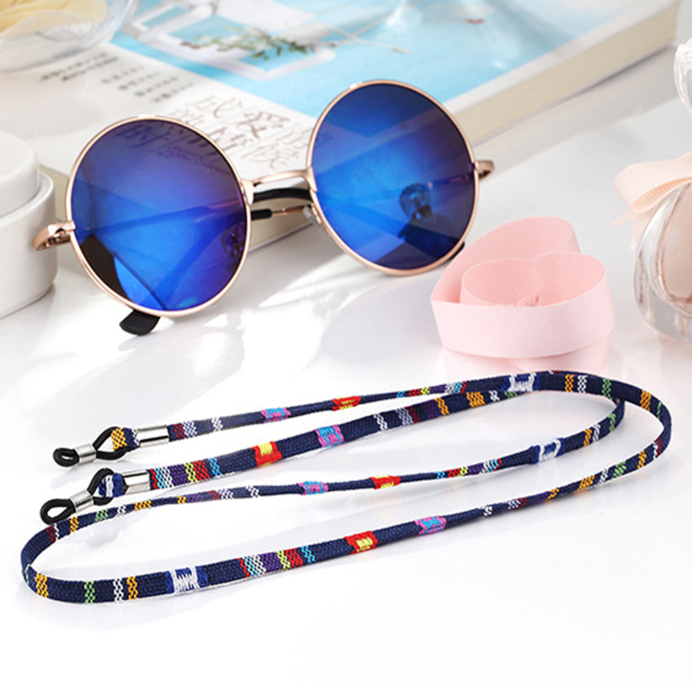 5mm breda retro glasögon solglasögon halssnöre snöre hållarrem glasögon lanyard hållare etnisk stil solglasögon sladdrem: Blå