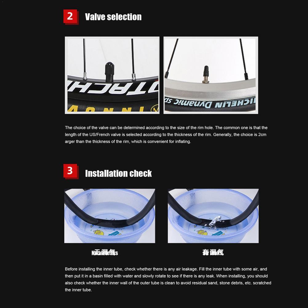 Bike Inner Tube For Mountain Road Bike Tyre Butyl Rubber Bicycle Tube Tire 23-25c 700c Presta Schrader Valve Tube Rubber Nozzle