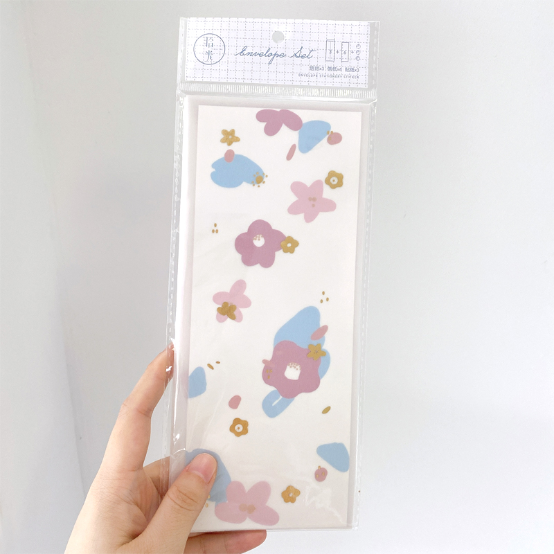12pack Hyuna Little Flower Series Sulfuric Acid Paper Letterhead Pure Heart Dream Art Illustration 3 Envelope 6 Letter Paper set: Cute little flower