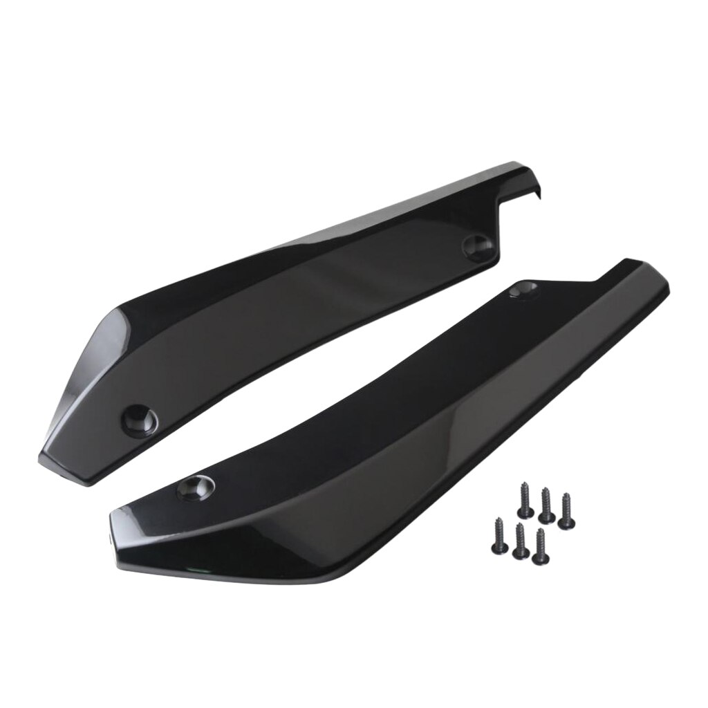 2PCS Car Rear Bumper Deflector Lip Body Spoiler Wrap Angle Splitter (Black)