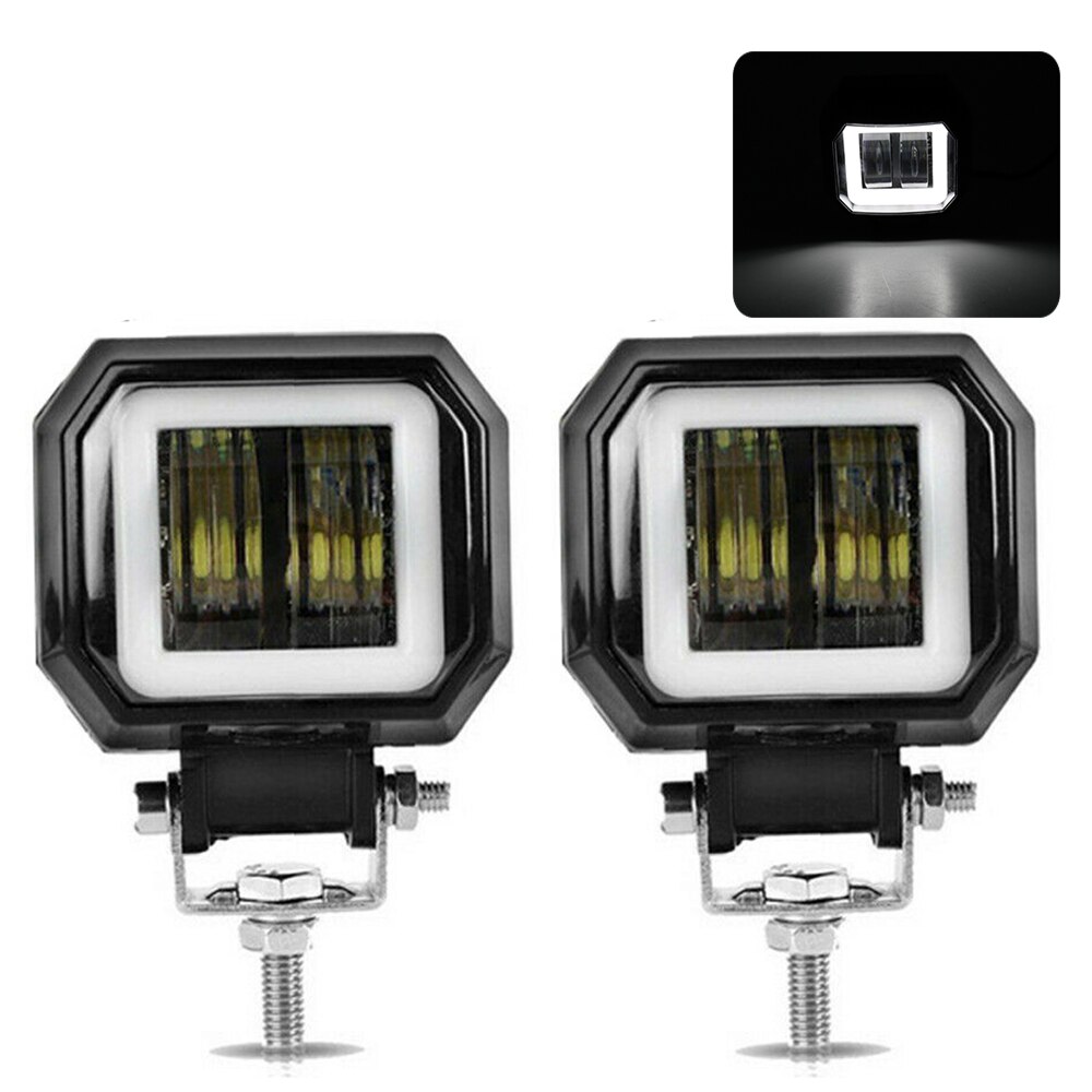 3INCH 20W LED WORK LIGHT SPOT DRIVING FOG LIGHTS HEADLIGHT CAR SUV BOAT WAGON PICKUP CAMPER MOTORCYCLE 12V 24V AUXILIARY LIGHT: 2X SQUARE WHITE