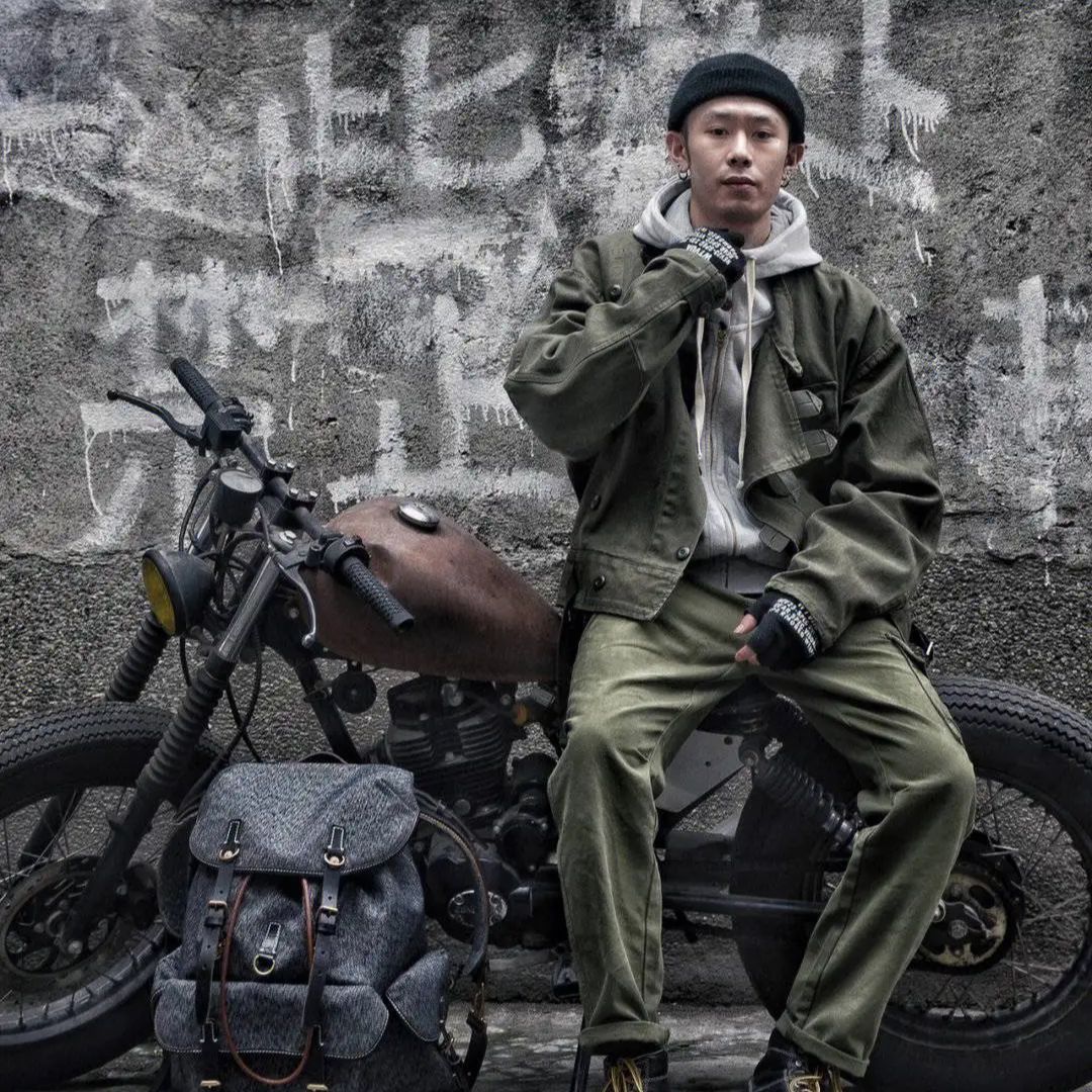 Maden Retro 16oz lona sueca motocicleta chaqueta verde bolsillo chaqueta Bomber Casual caza trabajo prendas de vestir para hombres primavera y otoño