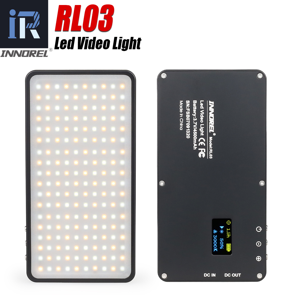 Innorel RL03 Led Mini Draagbare Ultradunne Fotografie Lichten Outdoor Reizen Mobiele Batterij 4500 Mah Live Video Licht Invullen