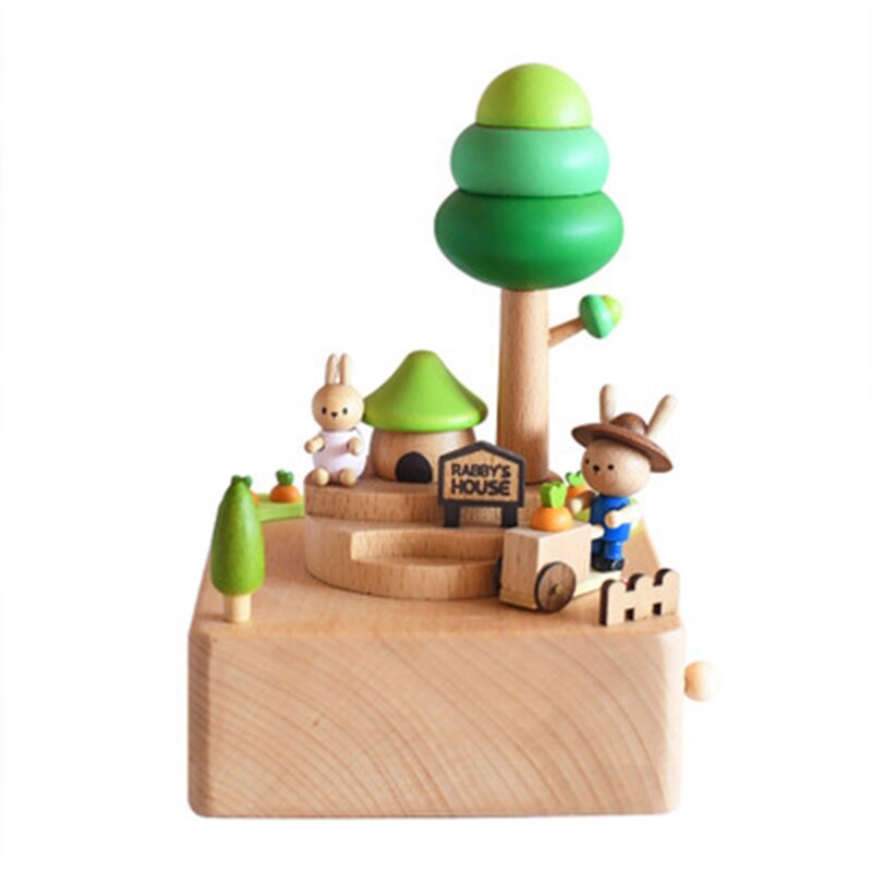 Fresh Farm Bunny Music Box Wooden Music Box Children's Birthday