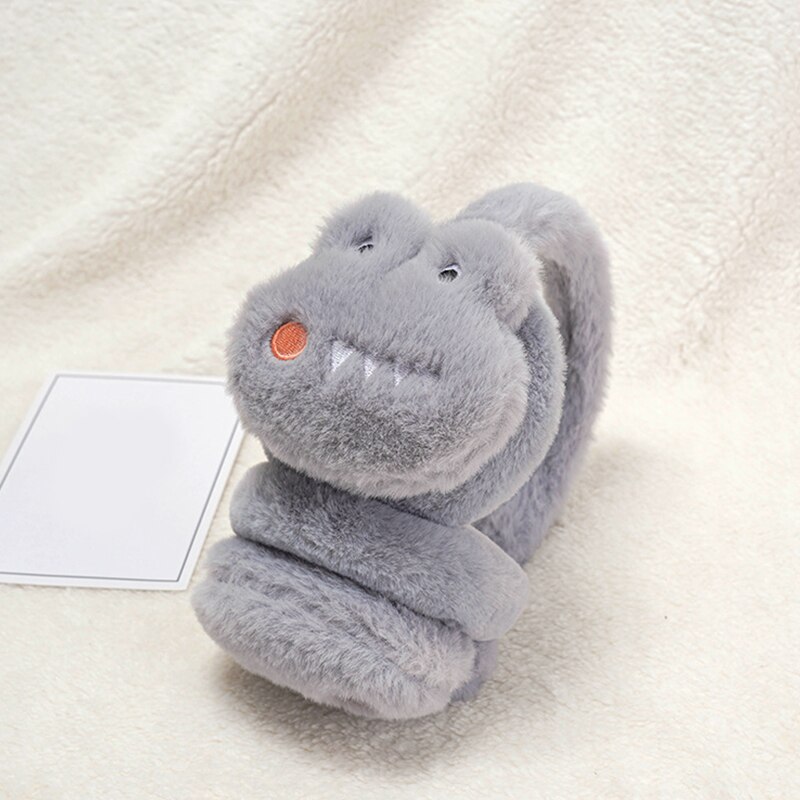 Children Ear Muffs Winter Lovely Thicken Plush Earmuffs Cartoon Dinosaur Earmuffs Riding Korean Version Plush Earmuffs