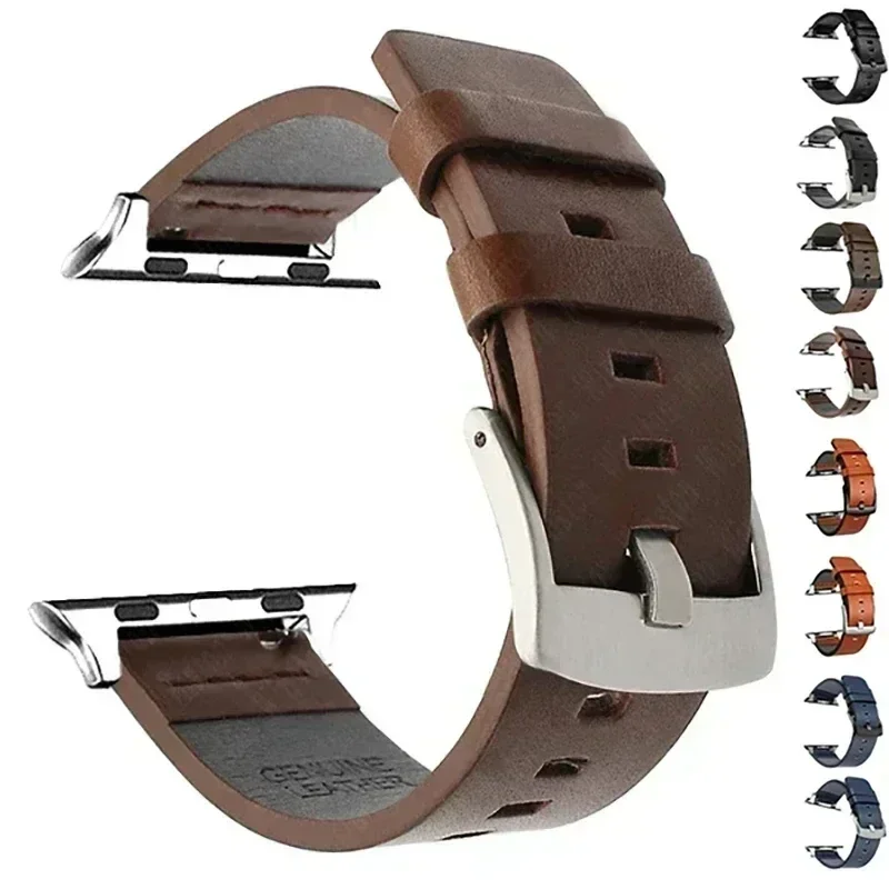 Leren band voor Apple Watch Band Ultra 2 49 mm 46 mm 45 mm 44 mm 42 mm Sport ademende band IWatch-serie 10 9 8 7 6 5 4 SE 3