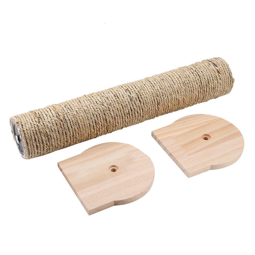 Wooden Natural Durable Cat Scratching Bar Board Post Funny Toy Cat Scratching Column Climbing Frame Solid Wood Column Grab Board: Flat way