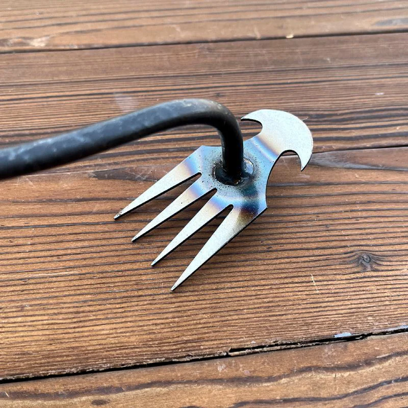 Artefacto de deshierbe de azada, herramientas de desacarramiento y deshierbe, rastrillo de azada de jardinería, herramienta agrícola de acero al manganeso, azada pequeña, aflojar el suelo a