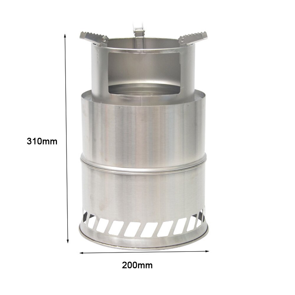 310*200MM Large Camping Wood Stove Split Portable Gas Stainless Steel Gas Firewood Burner Backpacking Furnace camping equipment