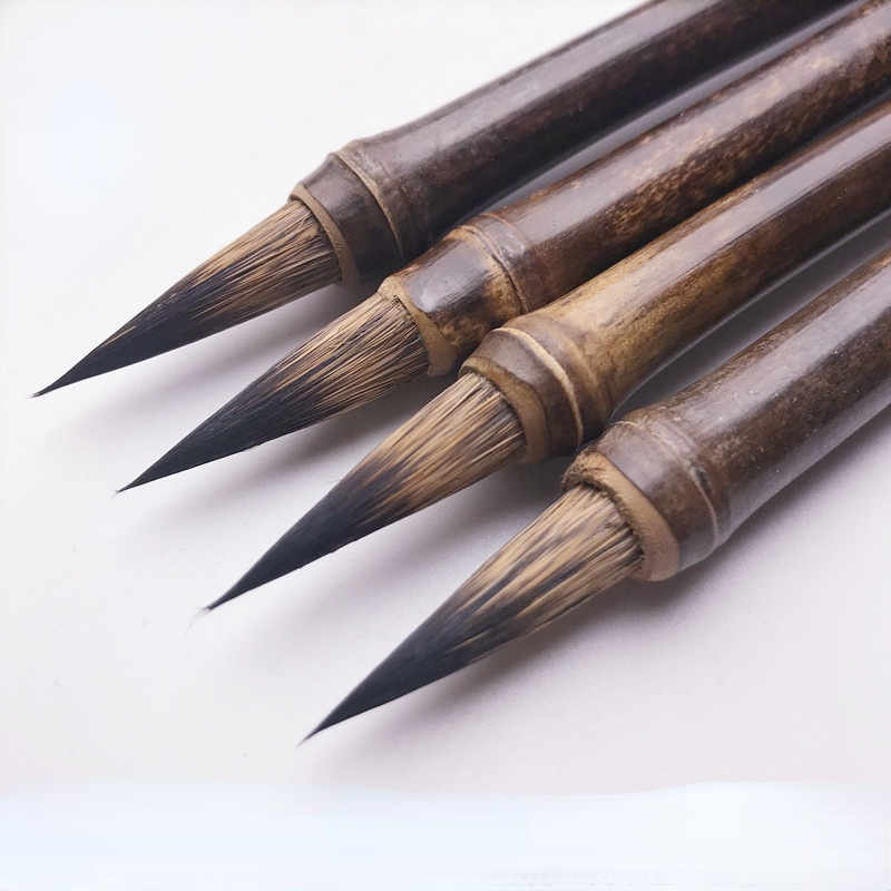 Bamboo Chinese Calligraphy Brushes Pen Squirrel Hard Hair Landcaped Painting Brush Pen Small Regular Script Calligraphie