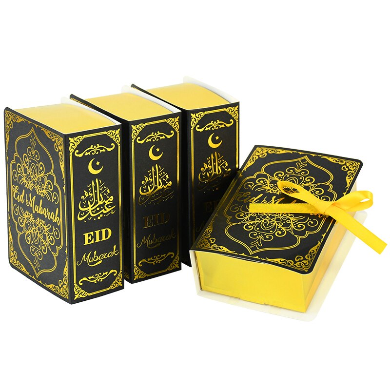 10Pcs Ramadan Koran Boek Stijl Eid Mubarak Dozen Snoep Ramadan Decoraties Moslim Islamitische Party Cookies Candy Verpakking Box