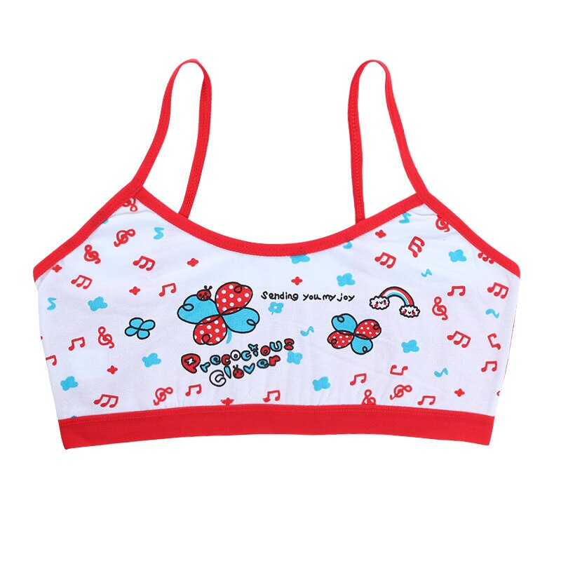 5 pz/lotto intimo cotone colorato neonata bambini bambini cartone animato 6-14Y Hipster Sport adolescenti adolescente giovane canotta: red
