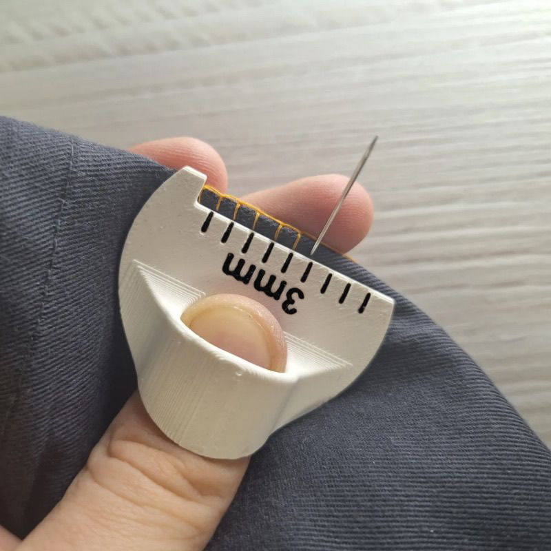 Sewing Needle Gauge Measuring Tool, Finger Ruler Sewing Template For Equal Stitches, Finger Protector, DIY Stitching Guide Tool