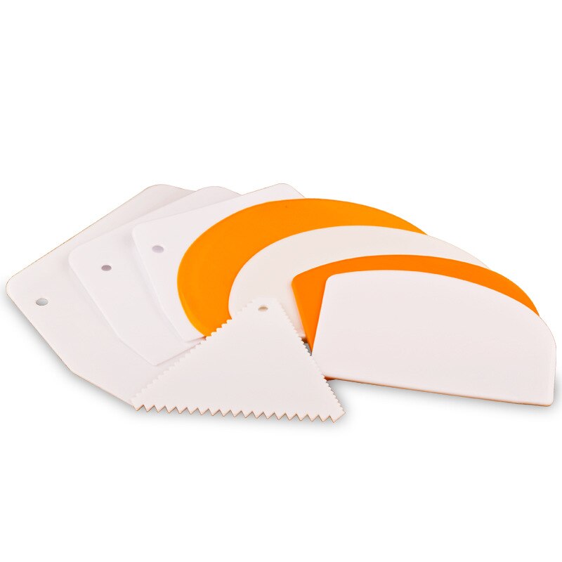 8 Shapes Dough Cake Cutter Cream Scraper Smoother for Cake Fondant Spatula Baking Decoration Tools Kitchen Accessories